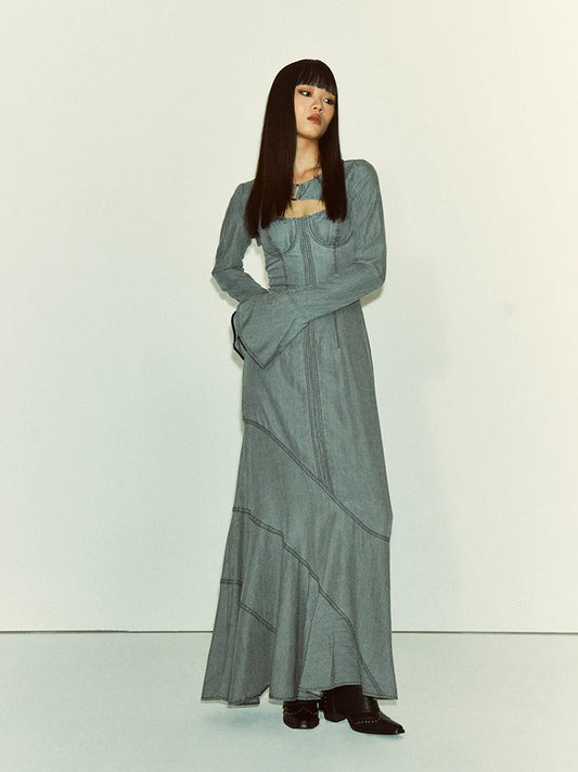 Kleid-Set in verwaschener Denim-Optik - Ansicht 2