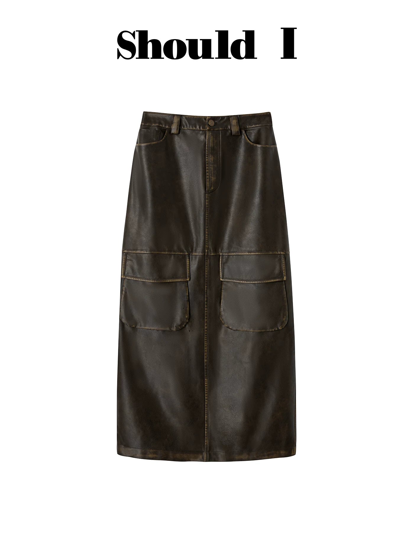 Maxirock aus Faux-Leder im Used-Look - Ansicht 5