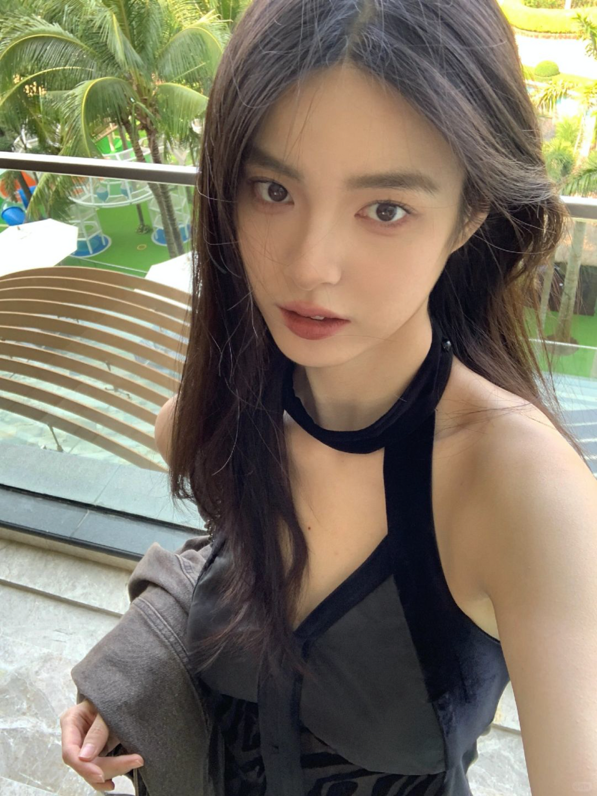 Velvet & Faux Leather Halter Dress — Worn by Should I